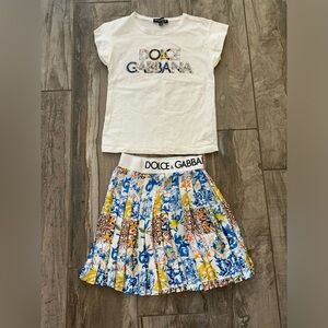 DOLCE & GABBANA girl’s 12/13 Y T-shirt and skirt set